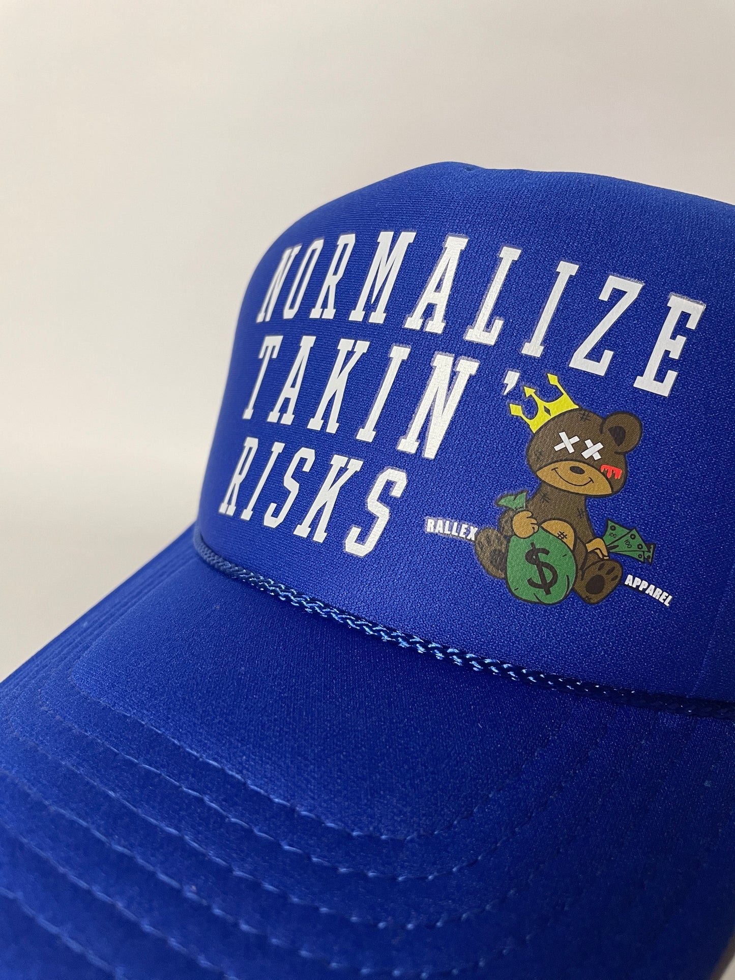 " Normalize Takin' Risks " BLUE Mesh Cap ( on Hand )